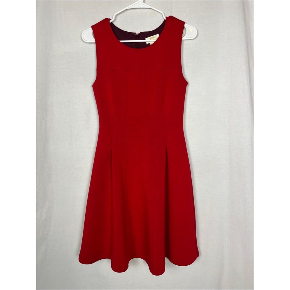 Maeve Anthropologie Debutante Fit and Flare Red Dress